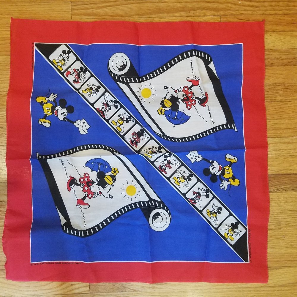 NWOT Vintage 80s JA Woronowicz Minnie Mickey Scarf